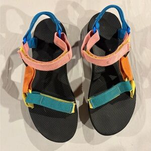 Teva Multicolor Strap Sandals - Pink, Teal, Orange, Yellow, Blue Size 11
